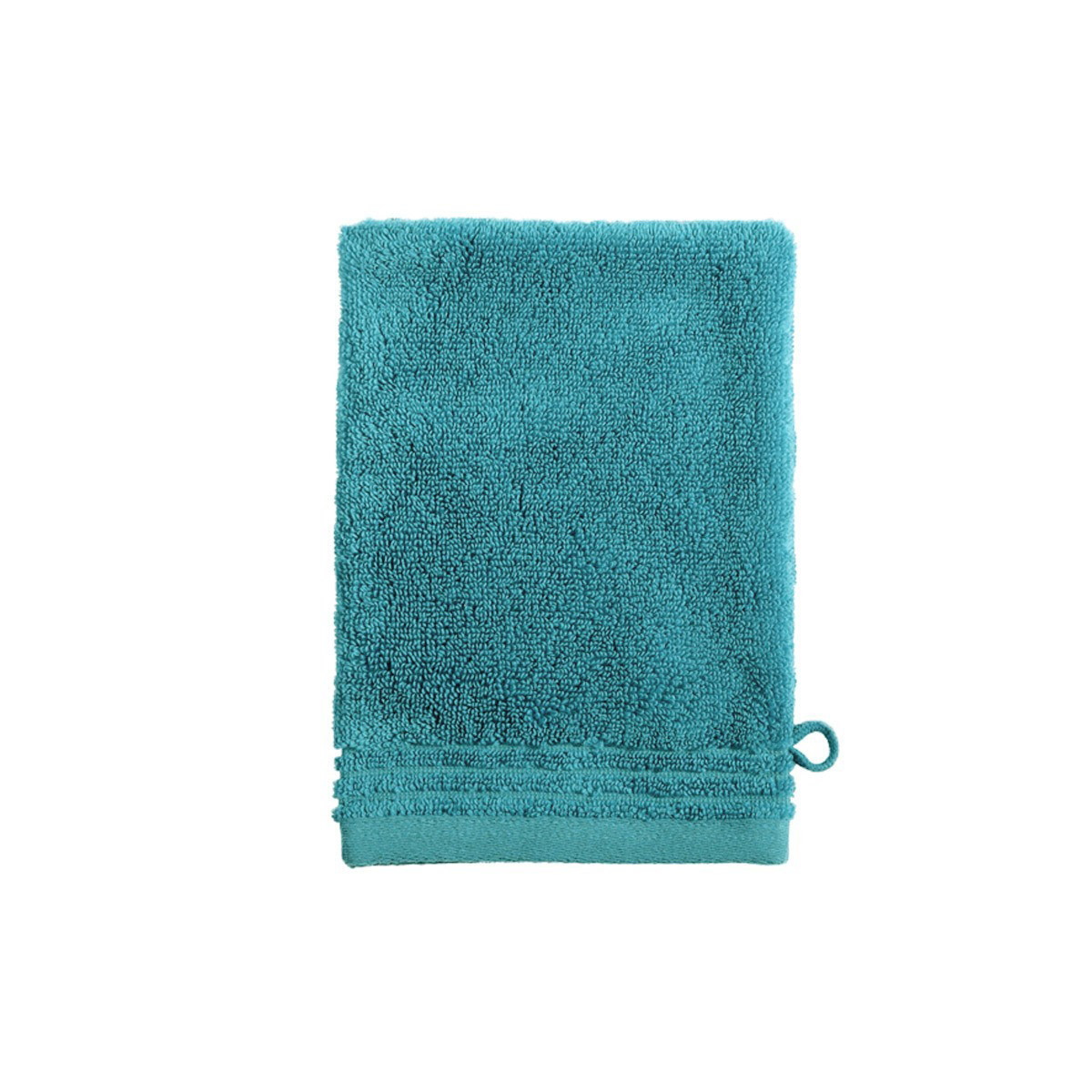 Gant de toilette en  coton bleu 15 x 21 cm