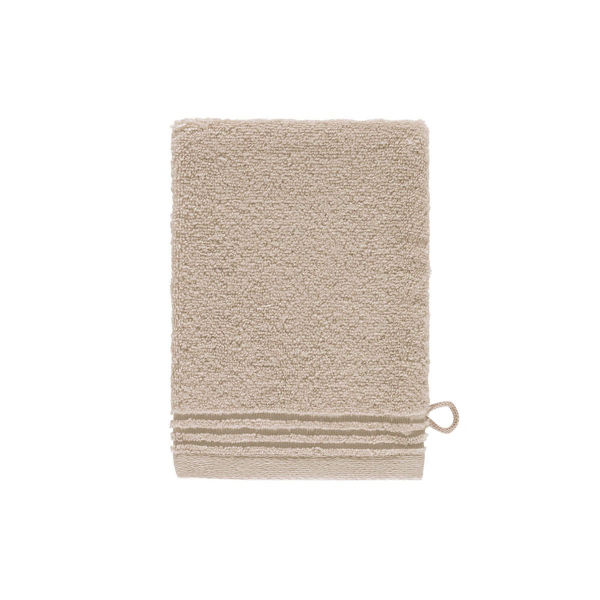 Gant de toilette en  coton taupe 15 x 21 cm