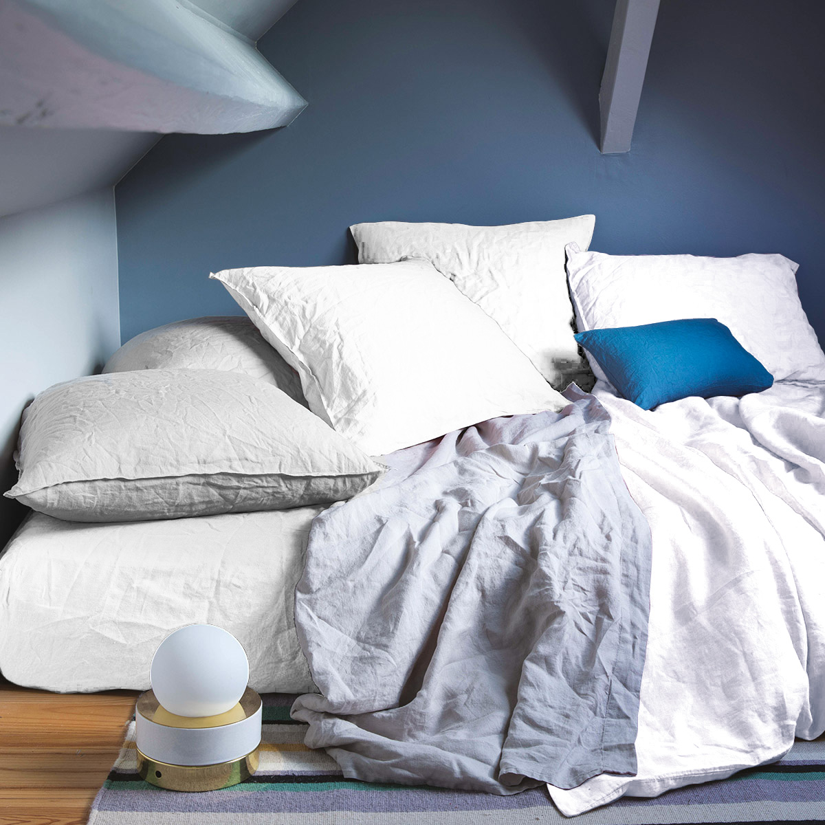 Drap housse Lin Blanc 180 x 200 cm (photo) Drap housse Lin Blanc 180 x 200 cm