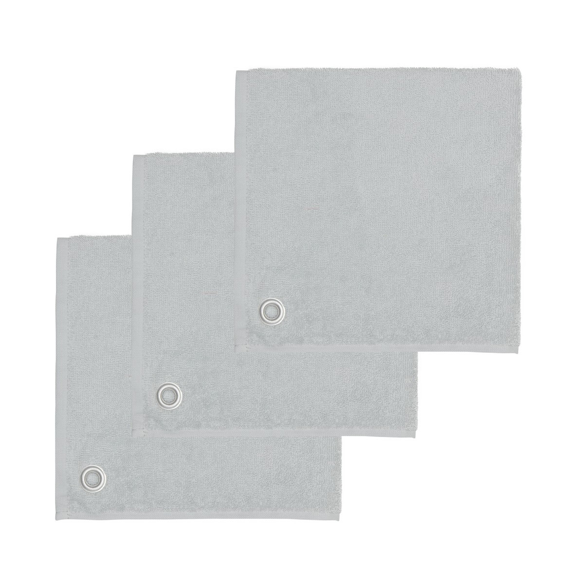 AMAIA - Lot de 3 torchons carrés avec œille Glacier 50x50 cm (photo) AMAIA - Lot de 3 torchons carrés avec œille Glacier 50x50 cm