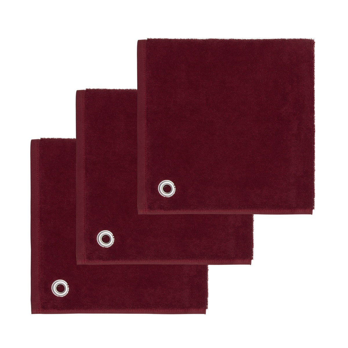 AMAIA - Lot de 3 torchons carrés avec œille Cardinal 50x50 cm (photo) AMAIA - Lot de 3 torchons carrés avec œille Cardinal 50x50 cm