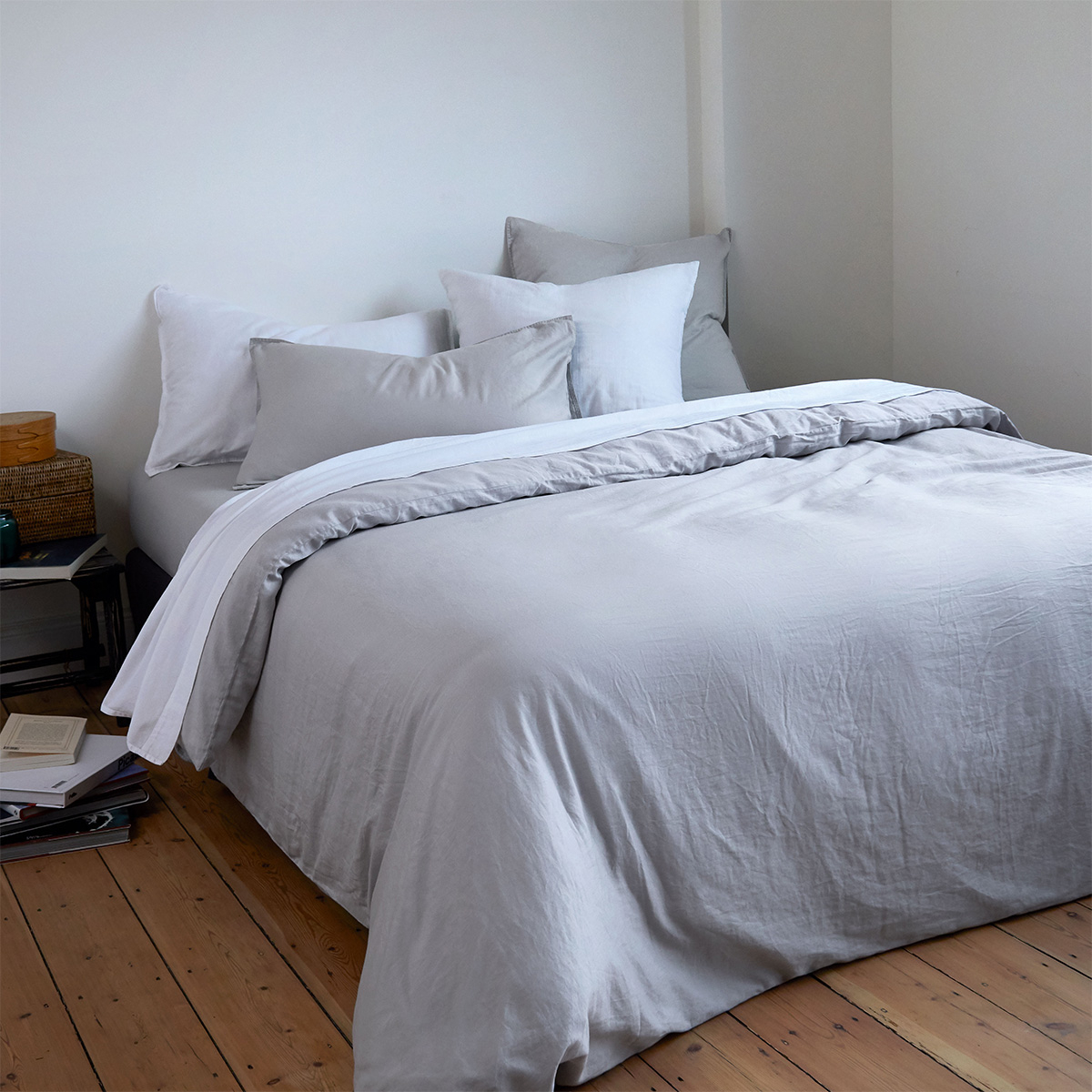 Housse de couette satin Gris 140 x 200 cm Housse de couette satin Gris 140 x 200 cm