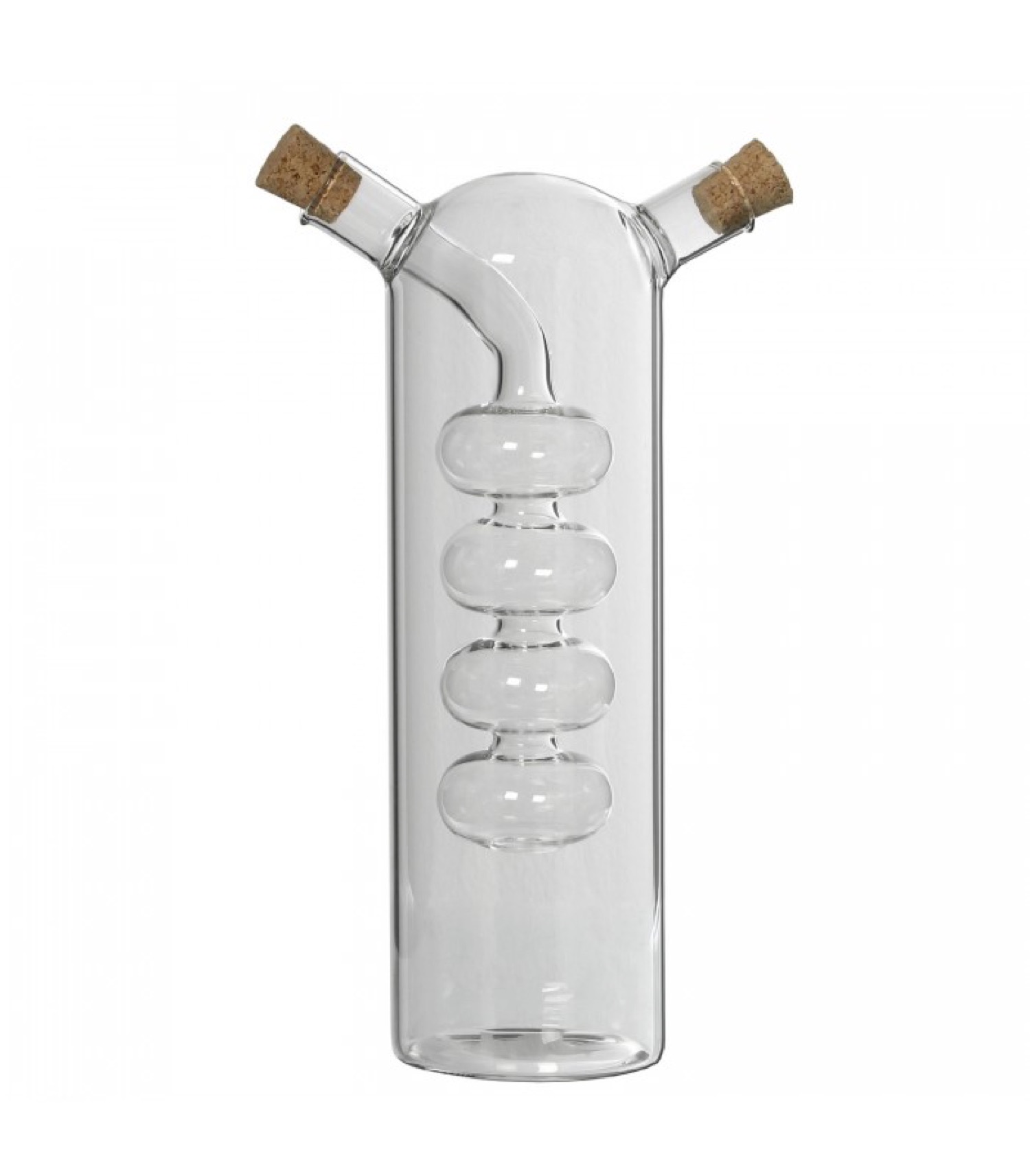 Huilier vinaigrier transparent en verre bouchons en liège Huilier vinaigrier transparent en verre bouchons en liège