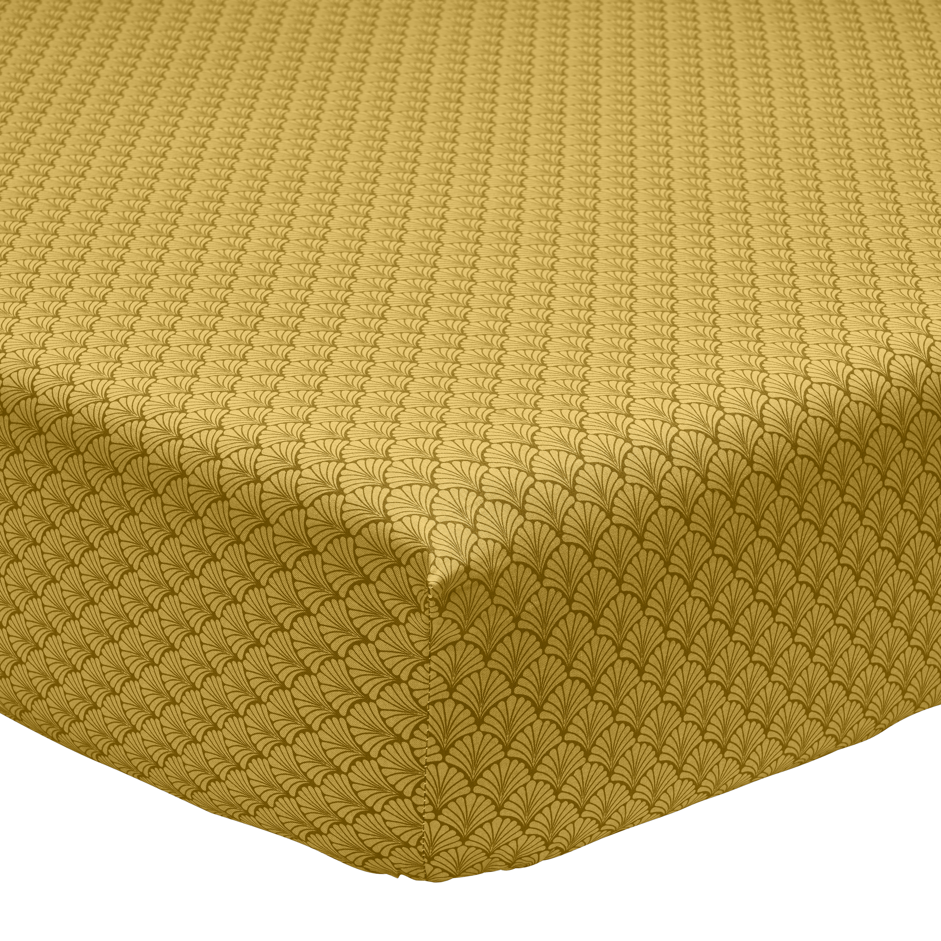 Drap housse imprimé en bambou jaune curry 90x190 Drap housse imprimé en bambou jaune curry 90x190