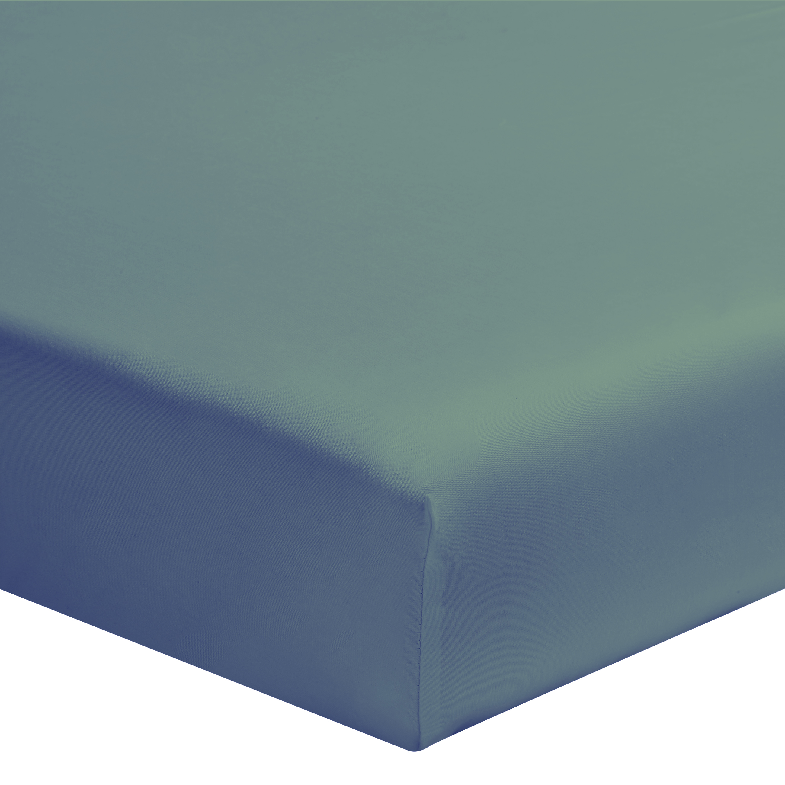 Drap housse uni en coton vert de gris 80x200 (photo) Drap housse uni en coton vert de gris 80x200