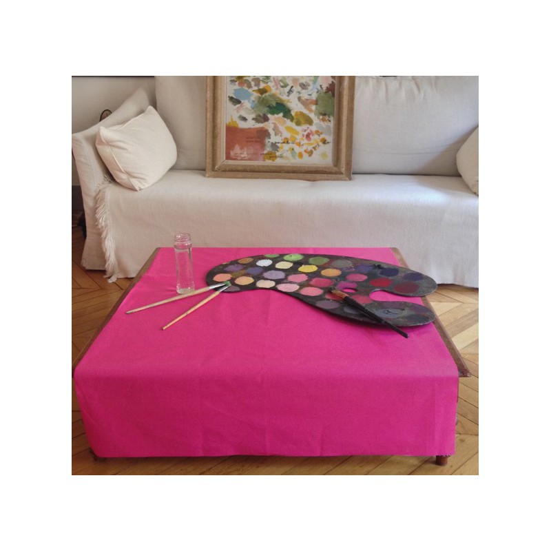 Nappe enduite carrée 160 x 160 cm rose Nappe enduite carrée 160 x 160 cm rose