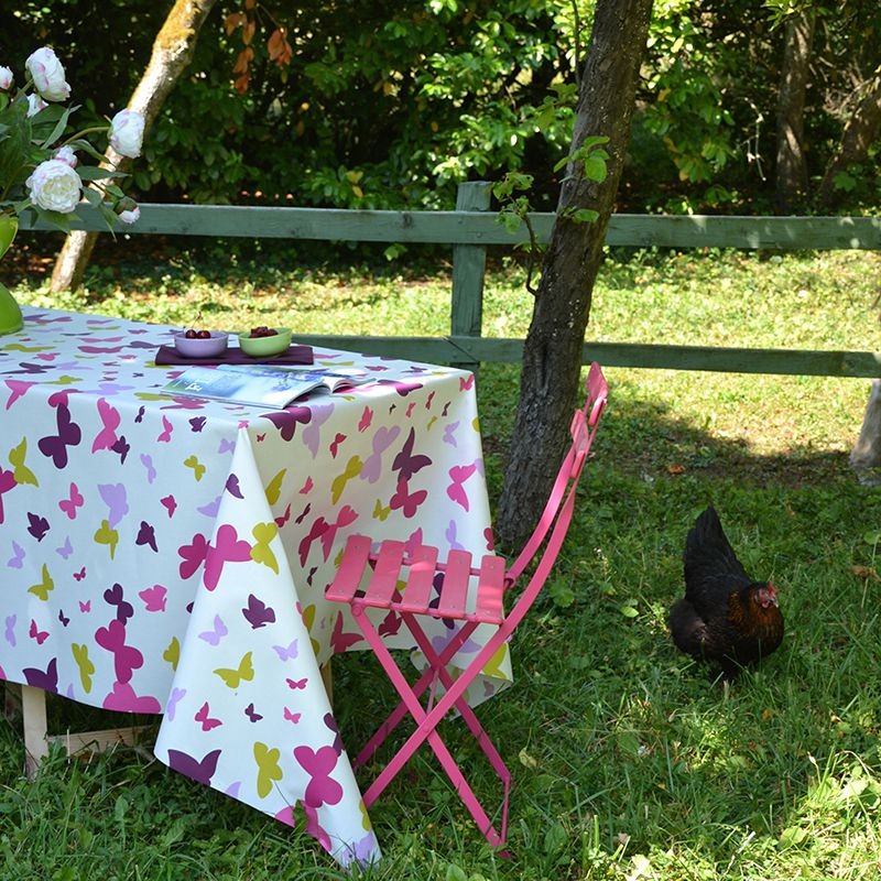 Nappe enduite rectangle 160 x 240 cm prune Nappe enduite rectangle 160 x 240 cm prune