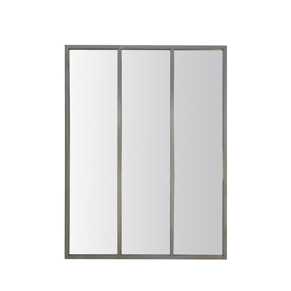 Miroir verriÃ¨re style industriel 90x120 argent