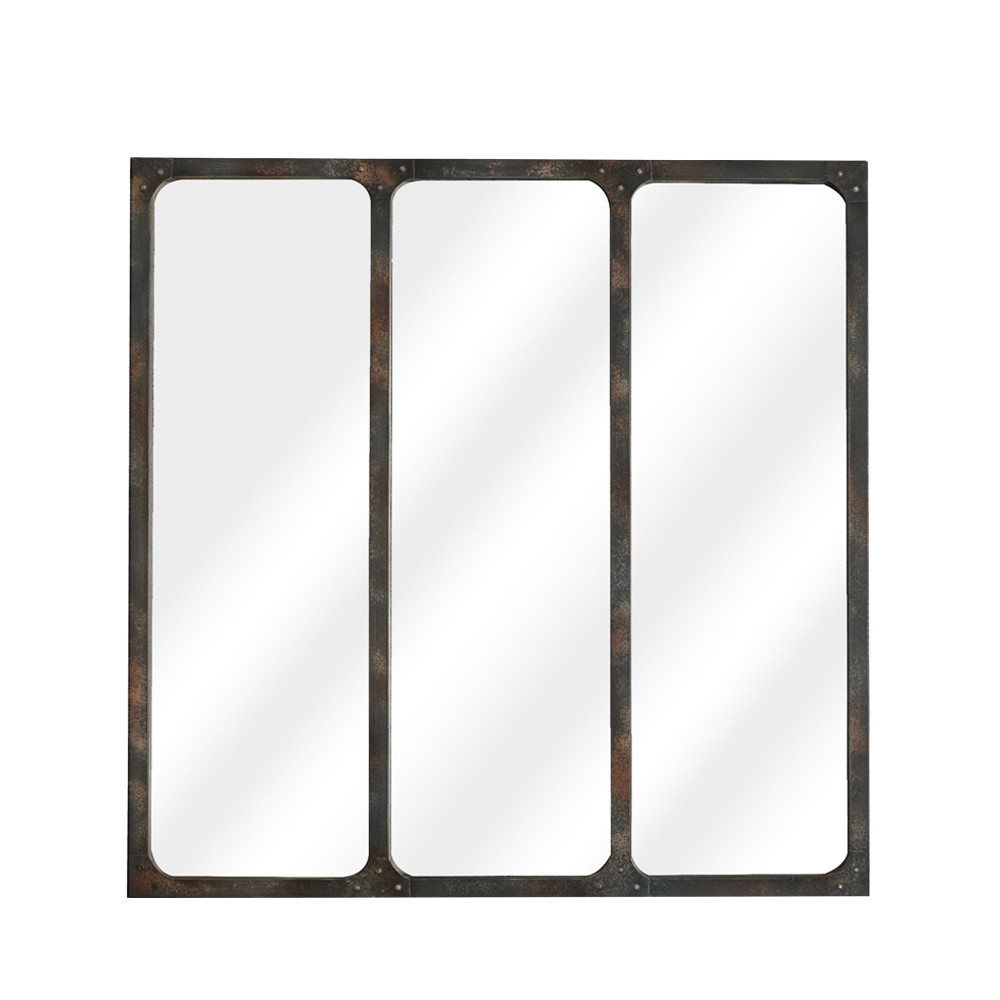LÉA - Miroir verrière métal 70x70 - Couleur - Rouille LÉA - Miroir verrière métal 70x70 - Couleur - Rouille