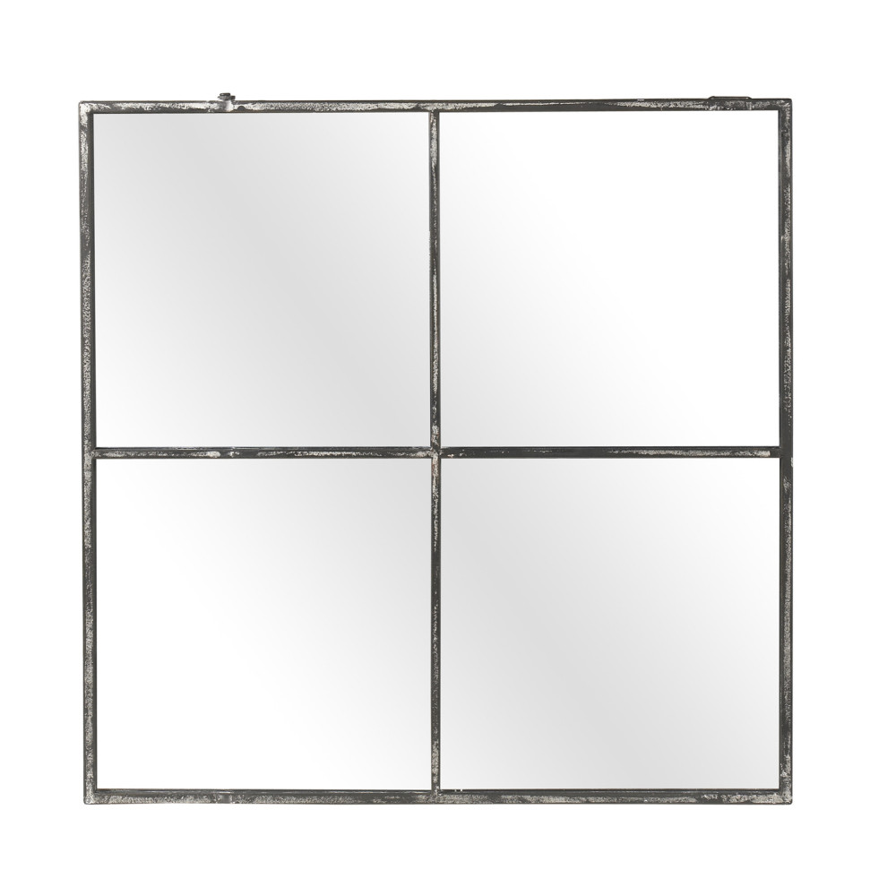 Miroir verriÃ¨re en mÃ©tal oxydÃ© 80x80cm mÃ©tal