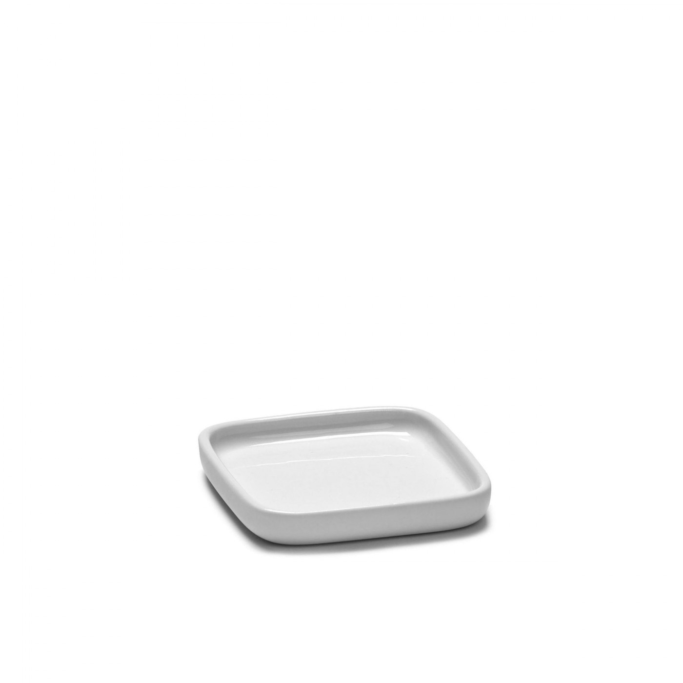 Assiette carrée en porcelaine blanche 8x8cm
