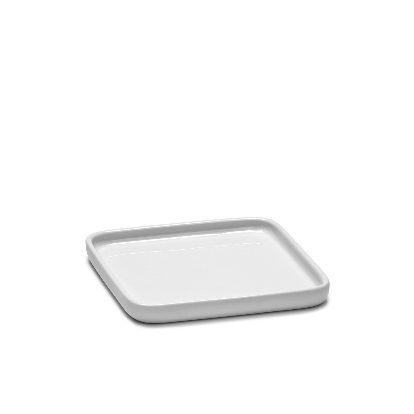 Assiette carrée en porcelaine blanche 12x12cm (photo) Assiette carrée en porcelaine blanche 12x12cm