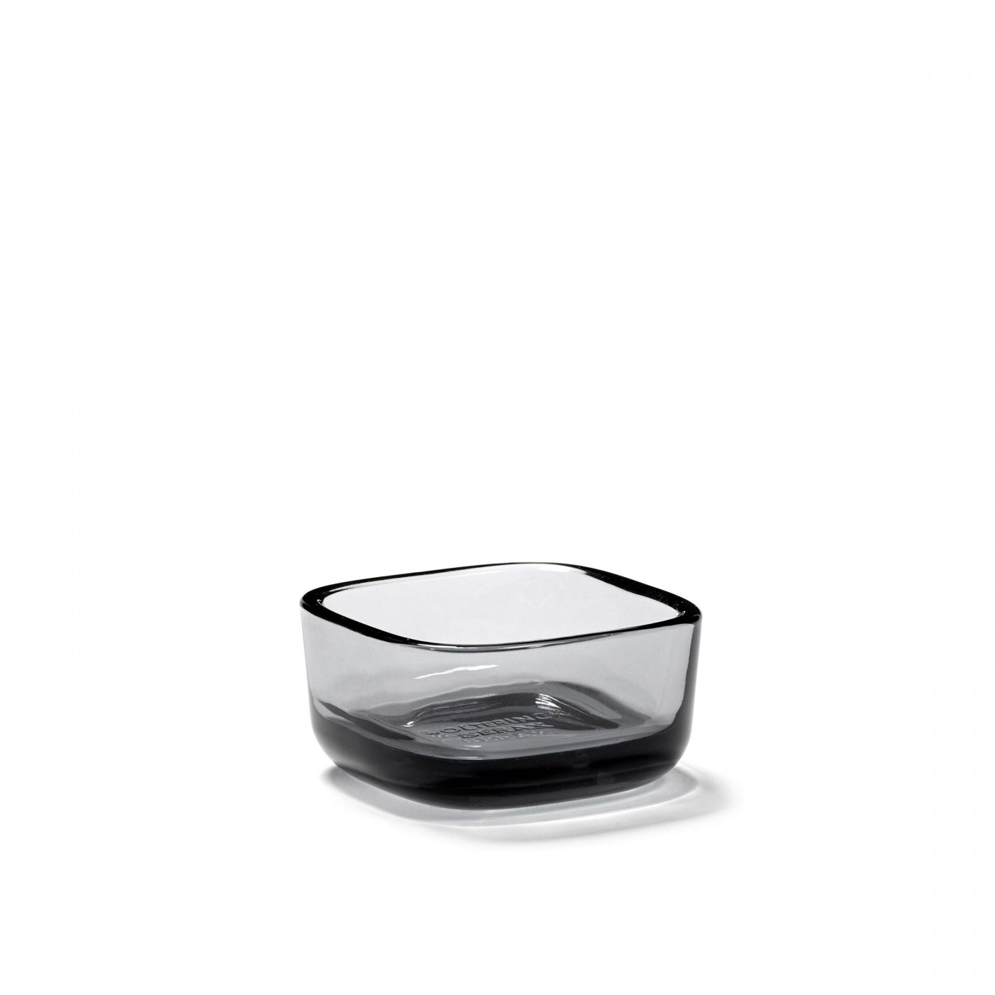 Bol carré en verre fumé gris 6x6cm H3cm Bol carré en verre fumé gris 6x6cm H3cm