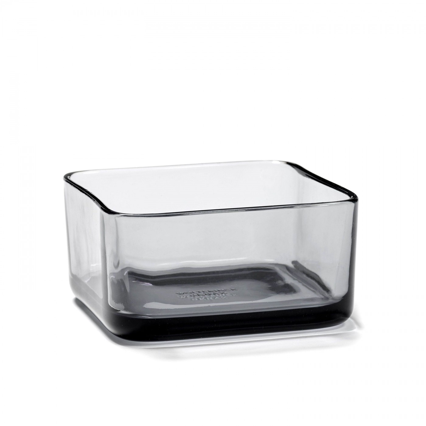 Bol carré en verre fumé gris 12x12cm (photo) Bol carré en verre fumé gris 12x12cm