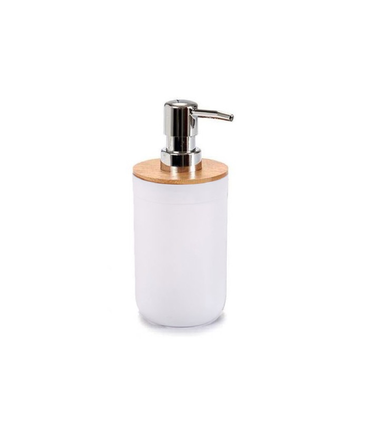 Distributeur de savon blanc et bambou Distributeur de savon blanc et bambou