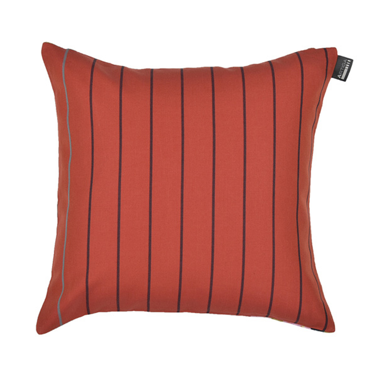 Coussin carré en coton rouge fleurs 40x40 cm (photo) Coussin carré en coton rouge fleurs 40x40 cm