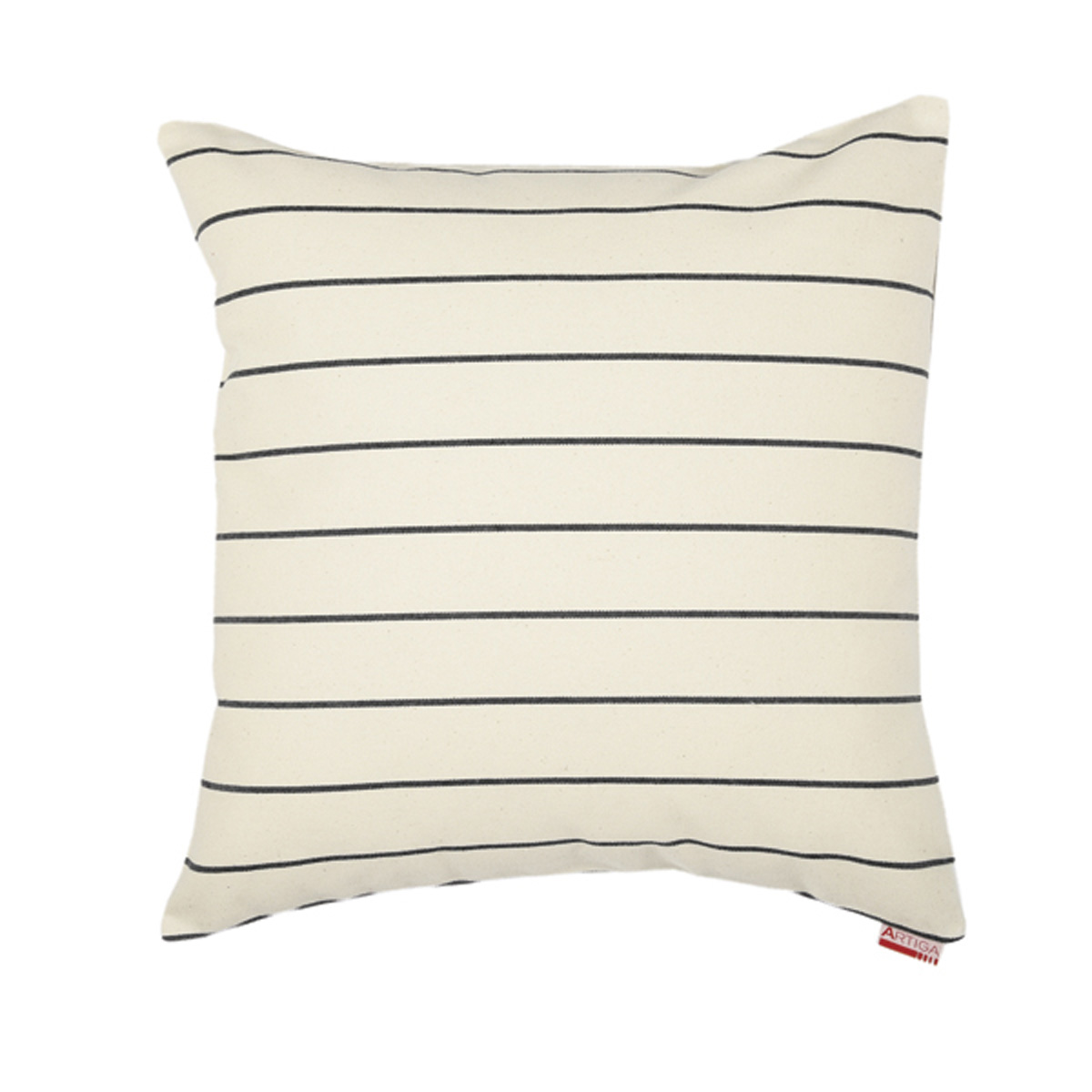 Coussin carré en coton ecru noir 40x40 cm (photo) Coussin carré en coton ecru noir 40x40 cm