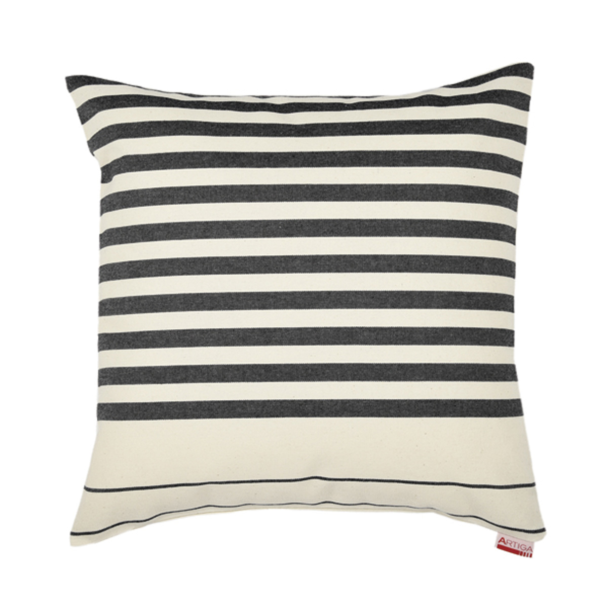 Coussin carré en coton ecru noir 40x40 cm (photo) Coussin carré en coton ecru noir 40x40 cm