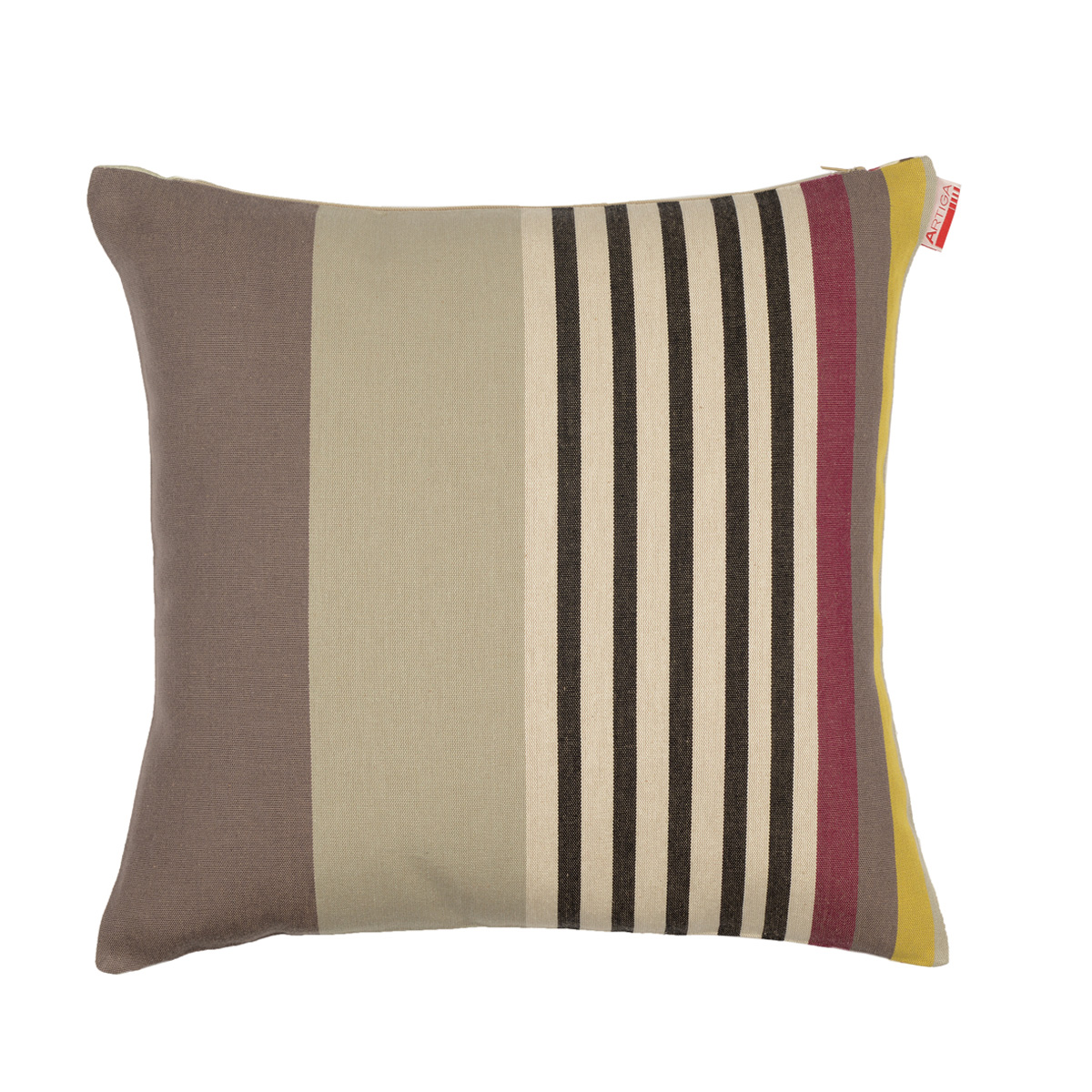 Coussin carré en coton taupe 40x40 cm (photo) Coussin carré en coton taupe 40x40 cm