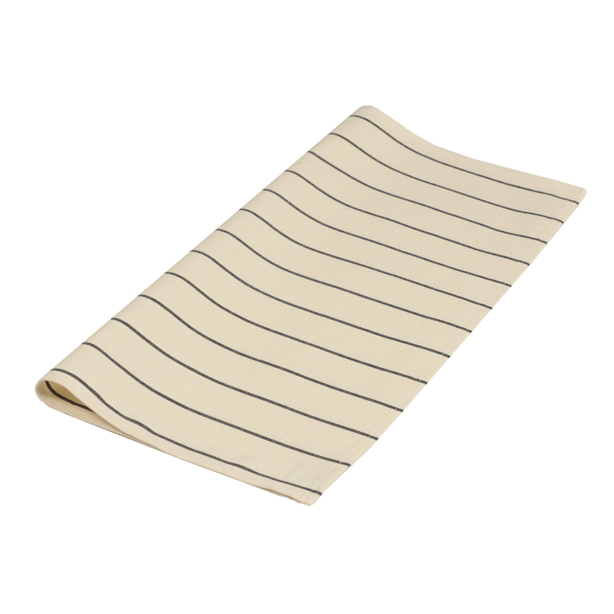 Serviette de table en coton ecru noir 50x50cm (photo) Serviette de table en coton ecru noir 50x50cm
