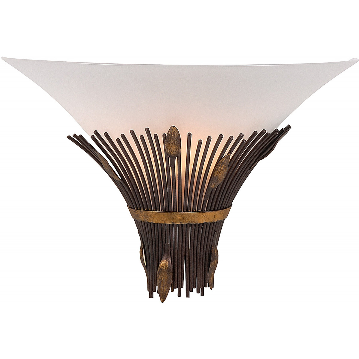 Applique classique en métal bronzé et verre Applique classique en métal bronzé et verre