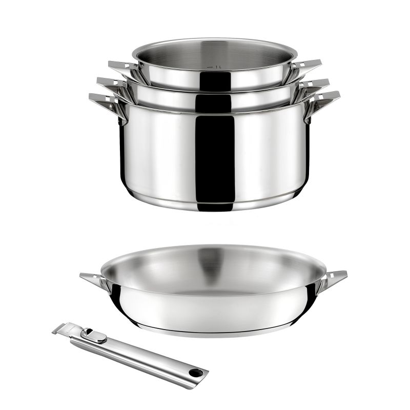 Lot 5 pièces : casseroles, poêle et poignée Lot 5 pièces : casseroles, poêle et poignée
