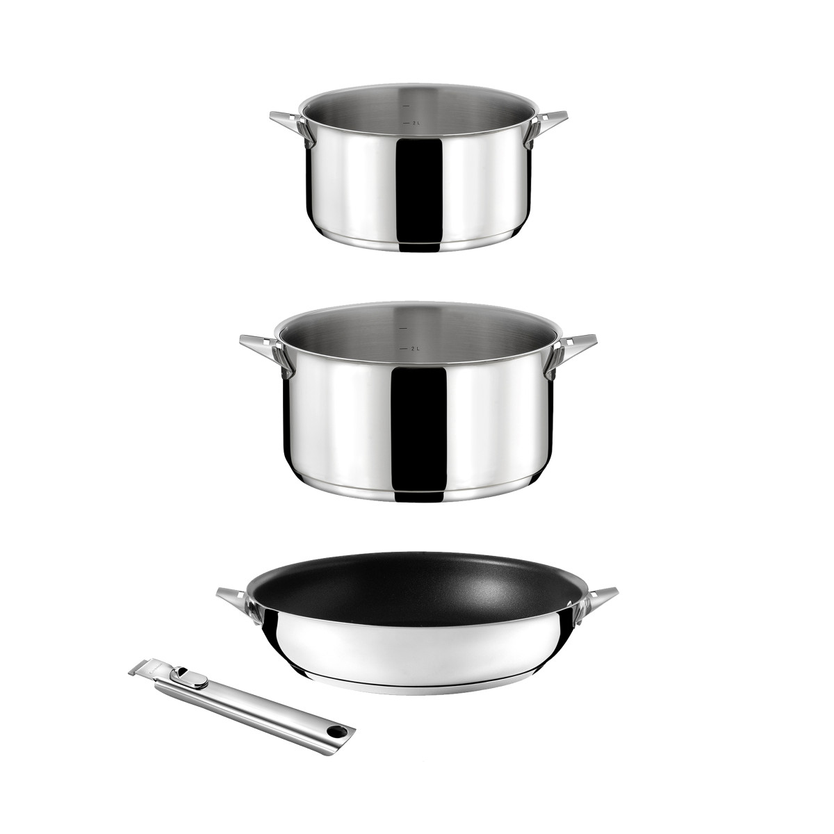 Lots 4 pièces : Casseroles, Poêle revêtue et poignée Lots 4 pièces : Casseroles, Poêle revêtue et poignée