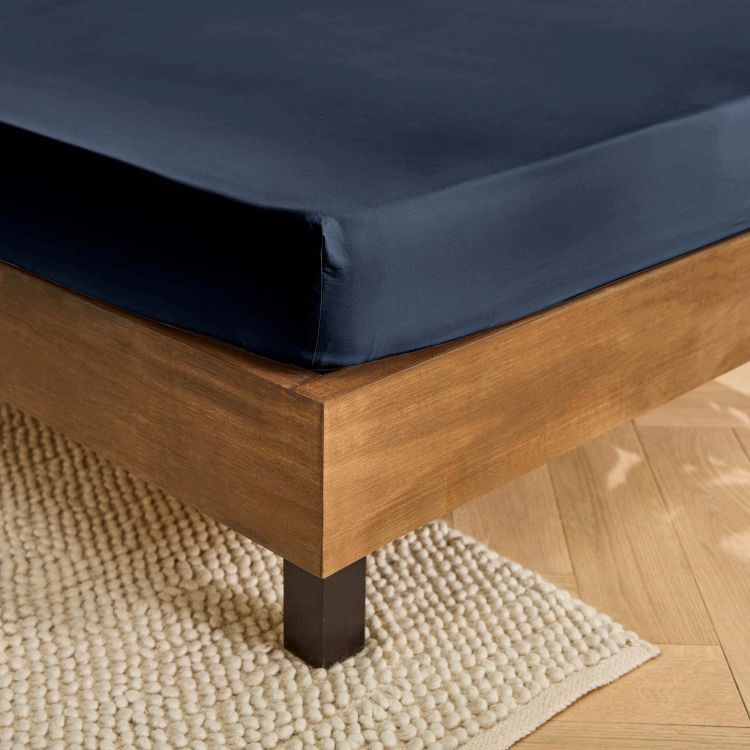 Drap housse grands bonnets percale marine 140x190 Drap housse grands bonnets percale marine 140x190