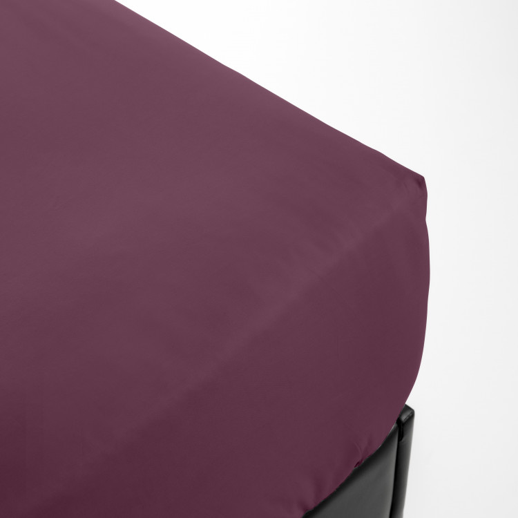 Drap housse en percale violet 90x190 (photo) Drap housse en percale violet 90x190