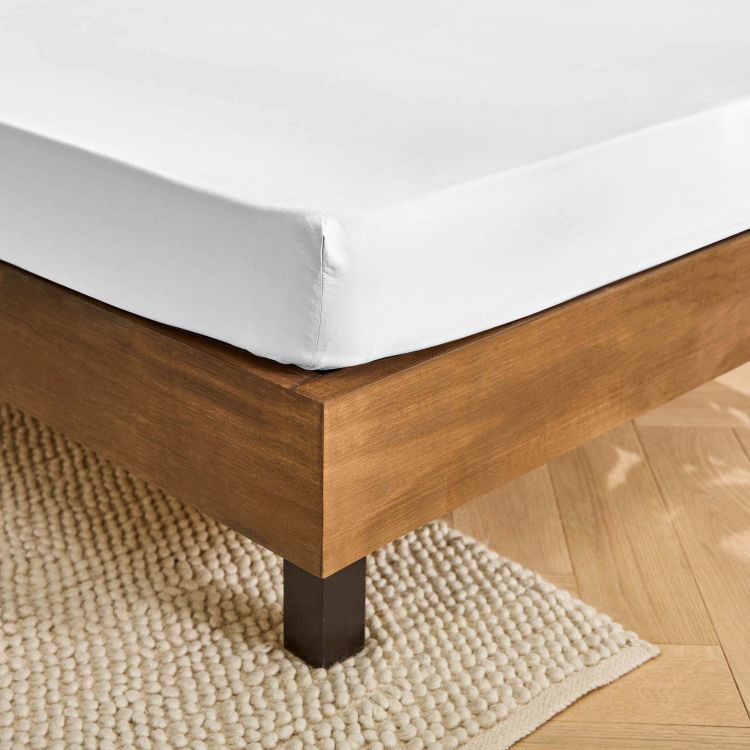 Drap housse grands bonnets percale blanc 180X200 Drap housse grands bonnets percale blanc 180X200