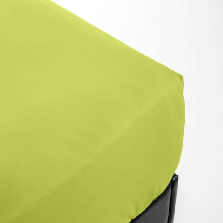Drap housse en percale vert 120x190 (photo) Drap housse en percale vert 120x190