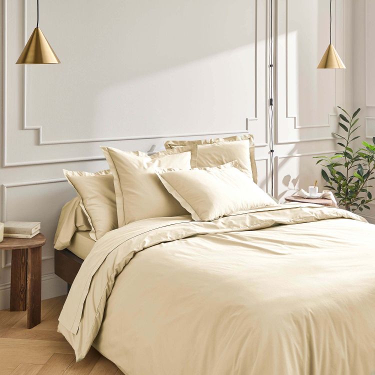 Housse de couette en percale craie 240x220 Housse de couette en percale craie 240x220