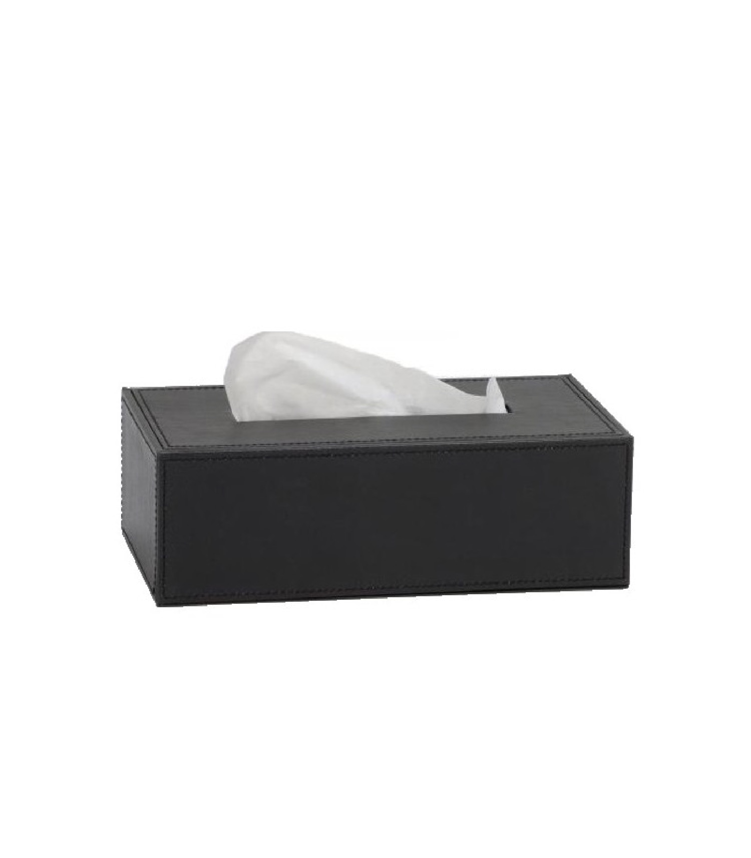 Boîte à mouchoirs similicuir noir 26x14cm (photo) Boîte à mouchoirs similicuir noir 26x14cm