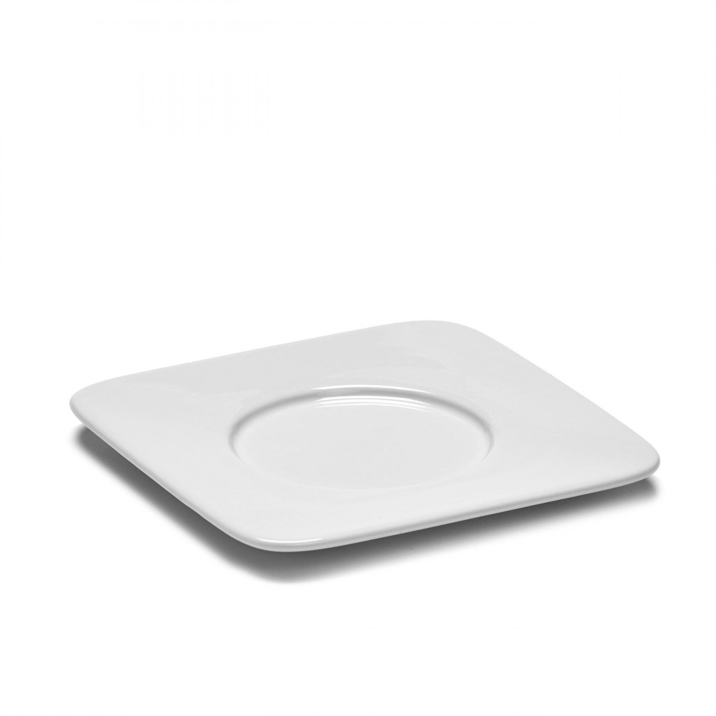 Soucoupe carrée mug en porcelaine blanche 12,7x12,7cm