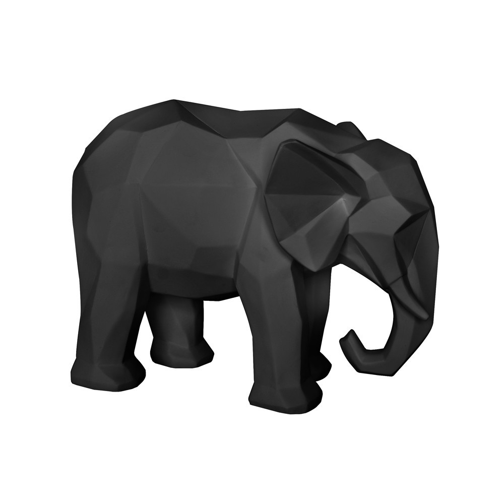 Statue origami noire éléphant H27,5cm