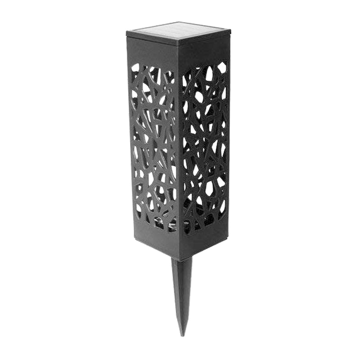 ORGANIC-Lampe solaire 2 en 1 plastique noir H28cm