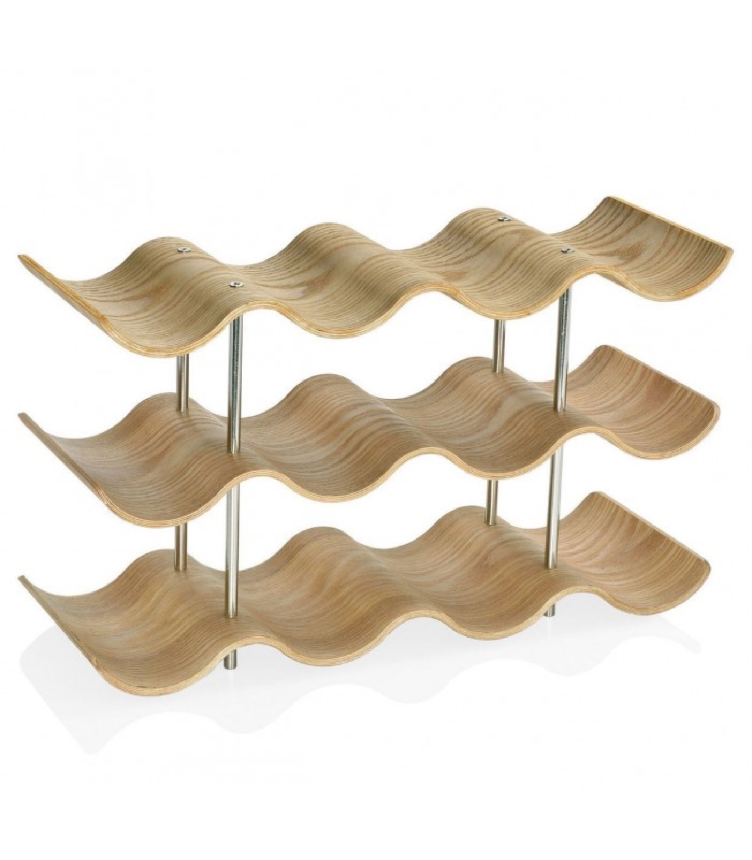 Porte bouteilles pour plan de travail en bois 12 bouteilles (photo) Porte bouteilles pour plan de travail en bois 12 bouteilles