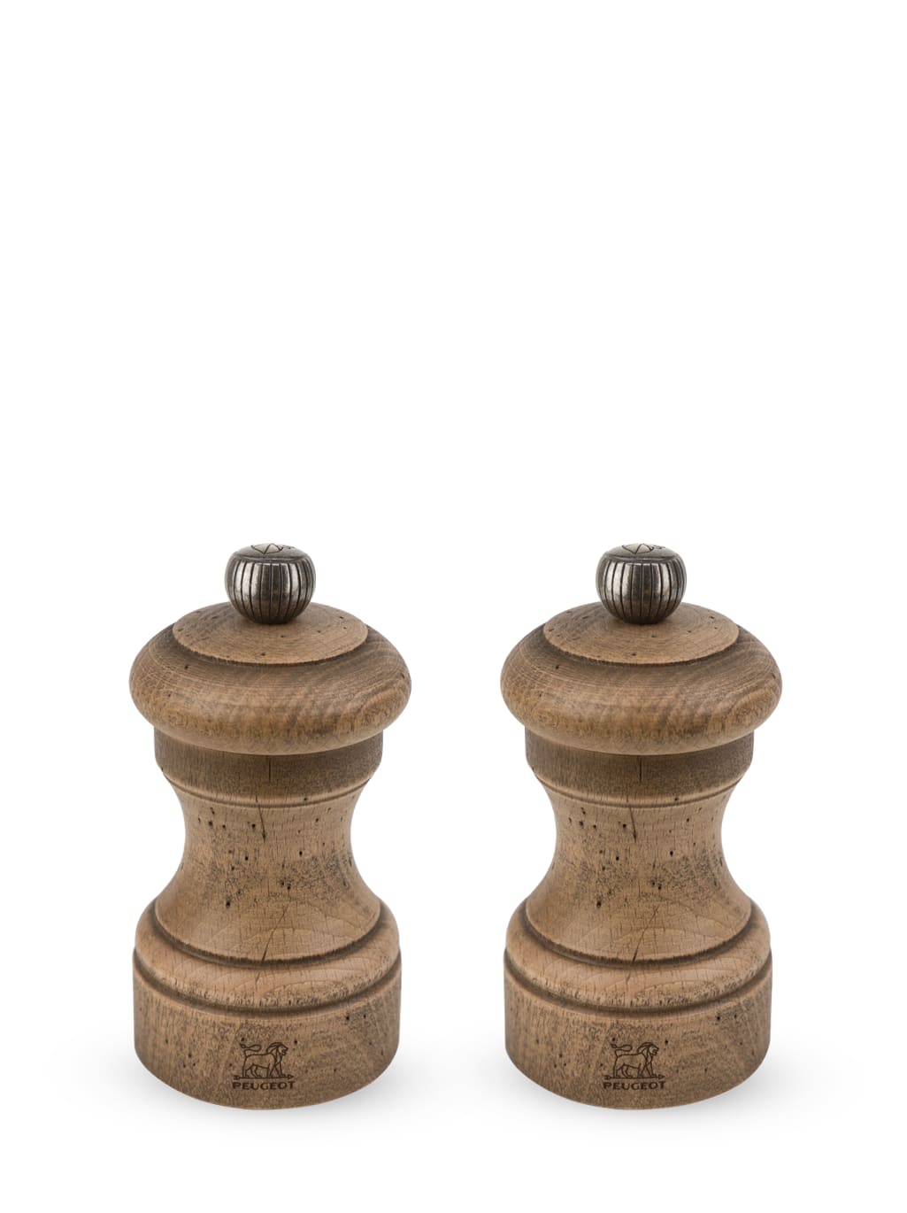 Duo de moulins poivre et sel manuels en hêtre H10cm (photo) Duo de moulins poivre et sel manuels en hêtre H10cm