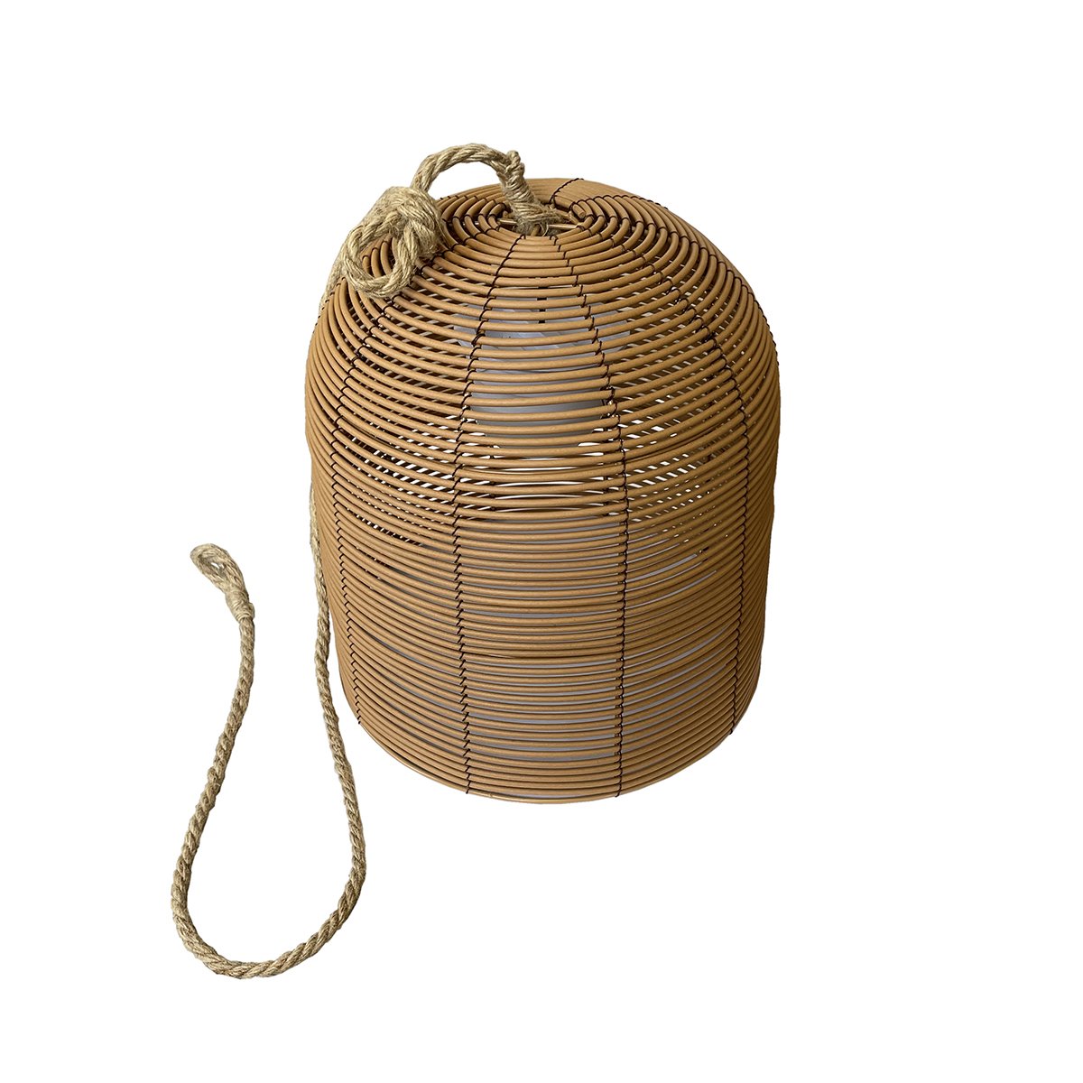 Suspension sans fil HANG BOHEME marron en poly rotin 35cm