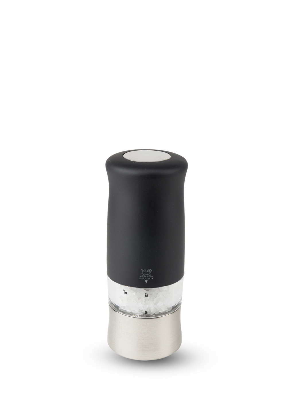 Moulin à sel électrique en ABS soft touch noir H14cm