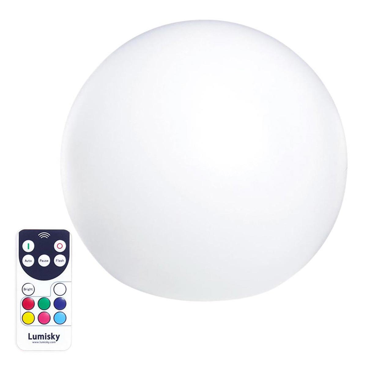 BOBBY - Boule lumineuse sans fil polyéthylène rotomoulé blanc H30cm (photo) BOBBY - Boule lumineuse sans fil polyéthylène rotomoulé blanc H30cm
