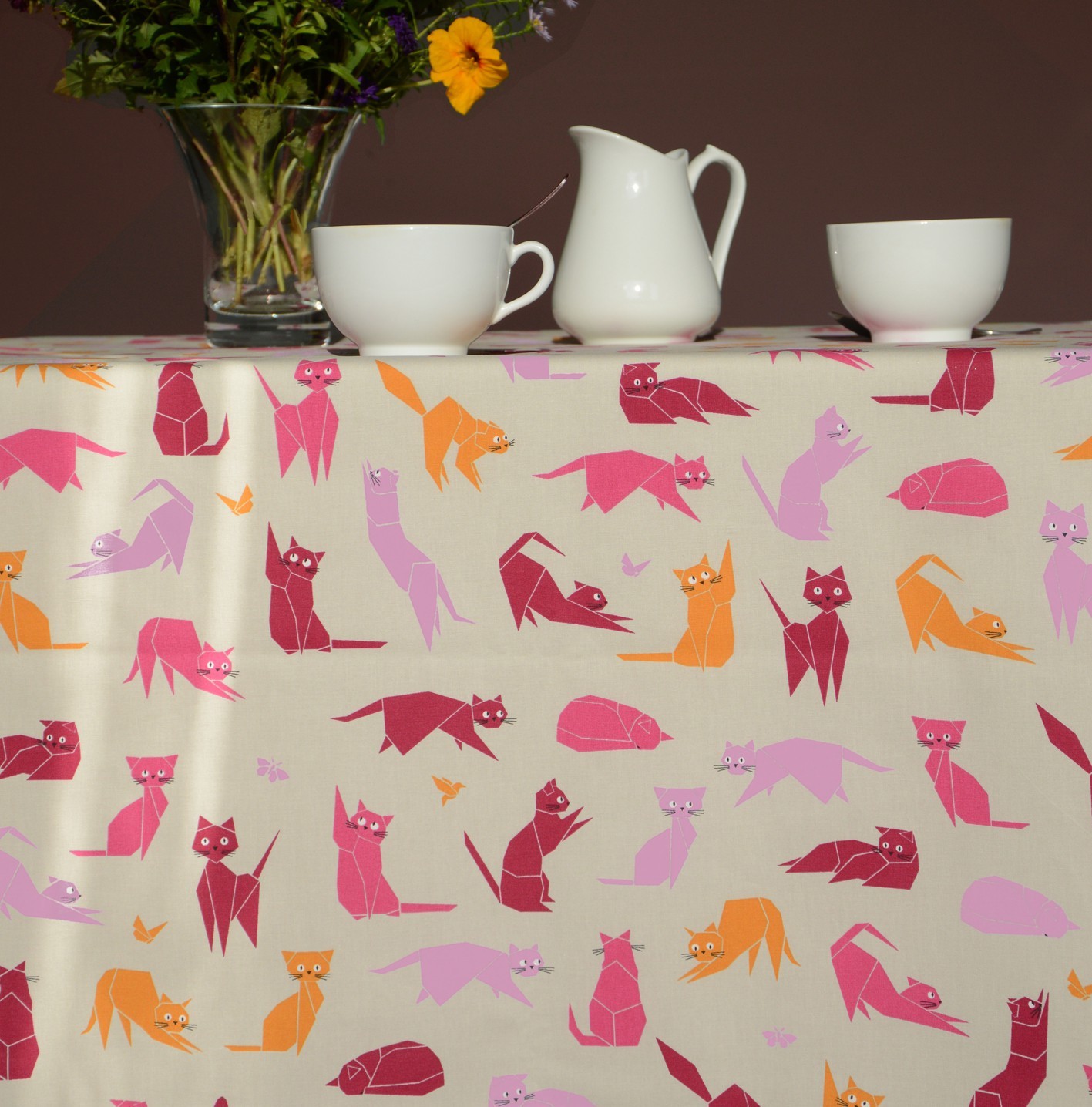 Nappe enduite rectangle 160 x 200 cm prune Nappe enduite rectangle 160 x 200 cm prune