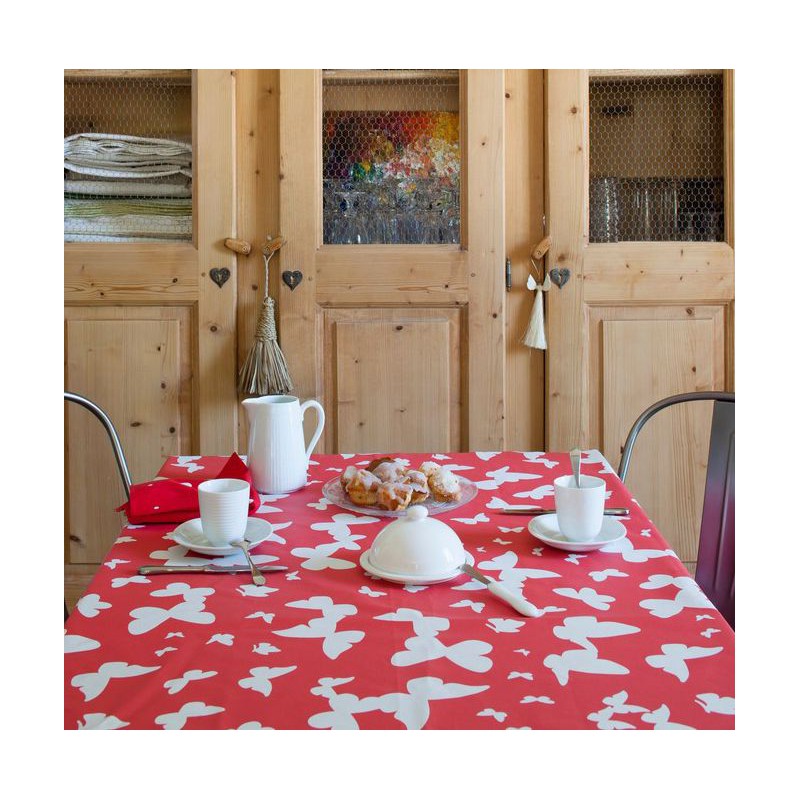 Nappe enduite rectangle 160 x 300 cm Corail Nappe enduite rectangle 160 x 300 cm Corail
