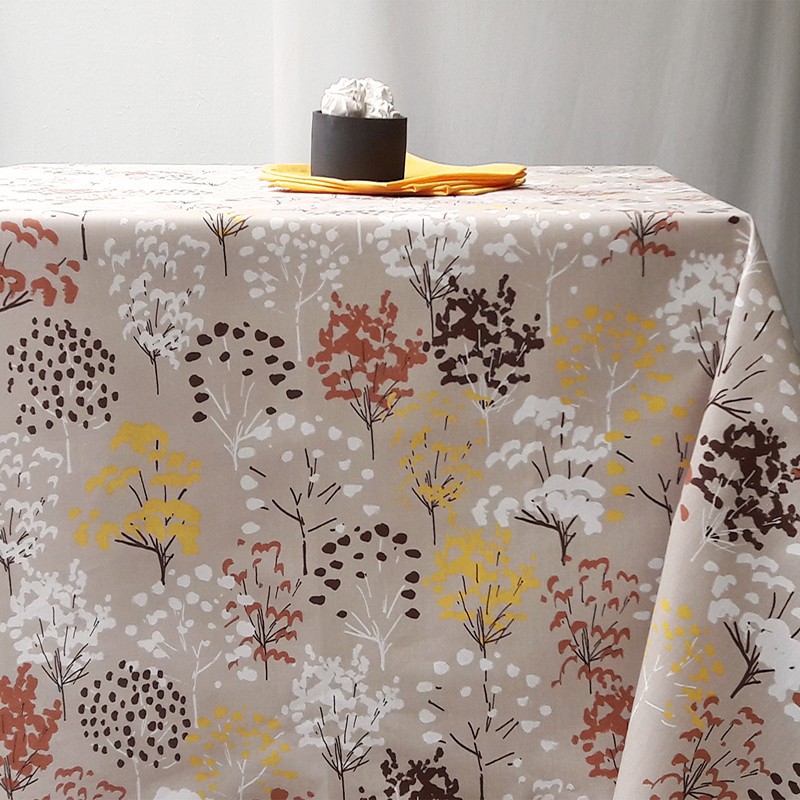 Nappe enduite carrée 120 x 120 cm jaune Nappe enduite carrée 120 x 120 cm jaune