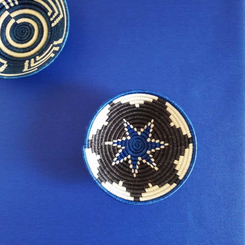 Nappe en coton enduit bleue rectangle 160 x 300 cm