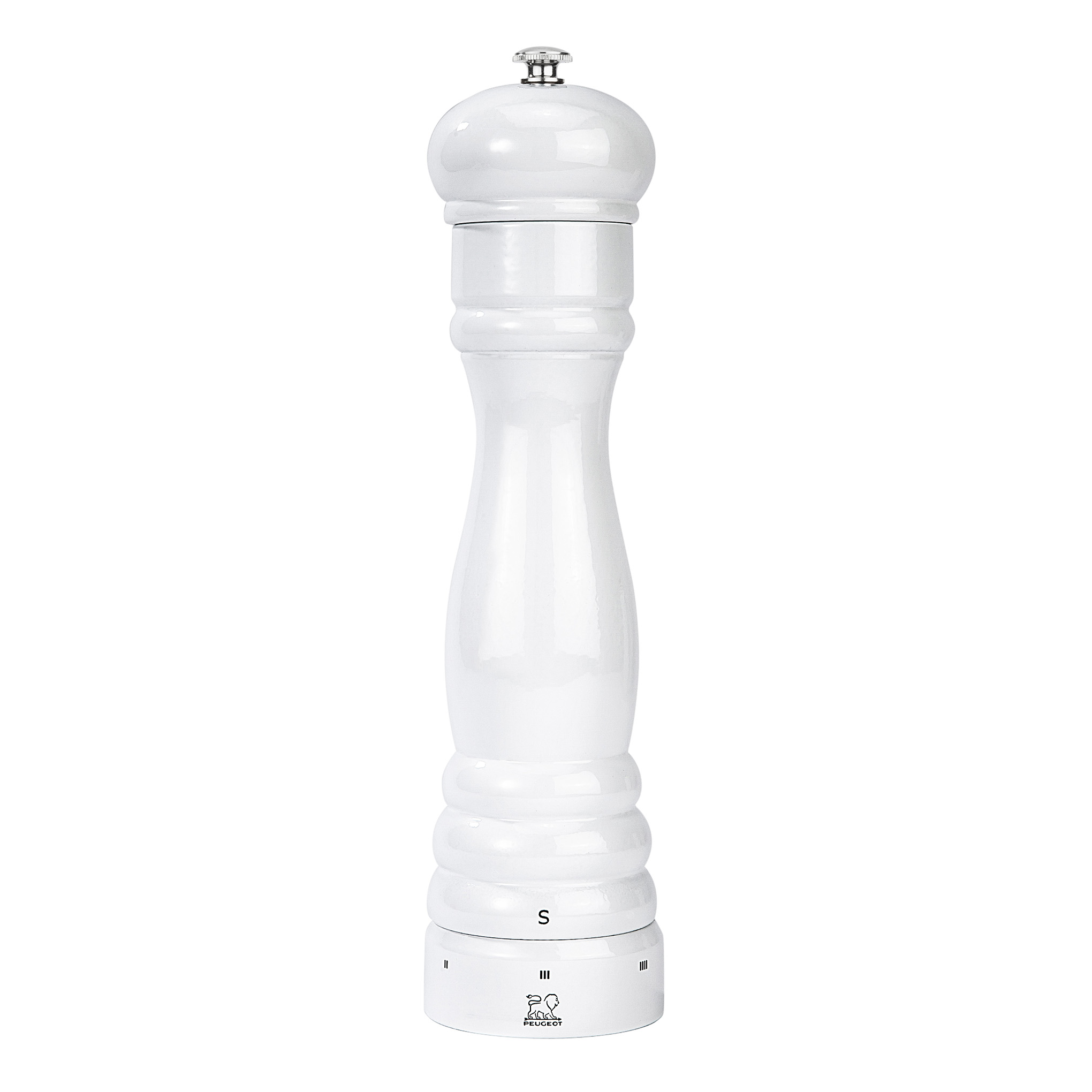 Moulin à poivre manuel en bois laqué blanc H27cm