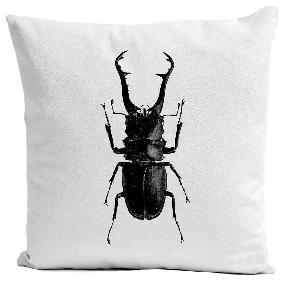 Coussin velours carré imprimé insectes blanc 60x60 Coussin velours carré imprimé insectes blanc 60x60