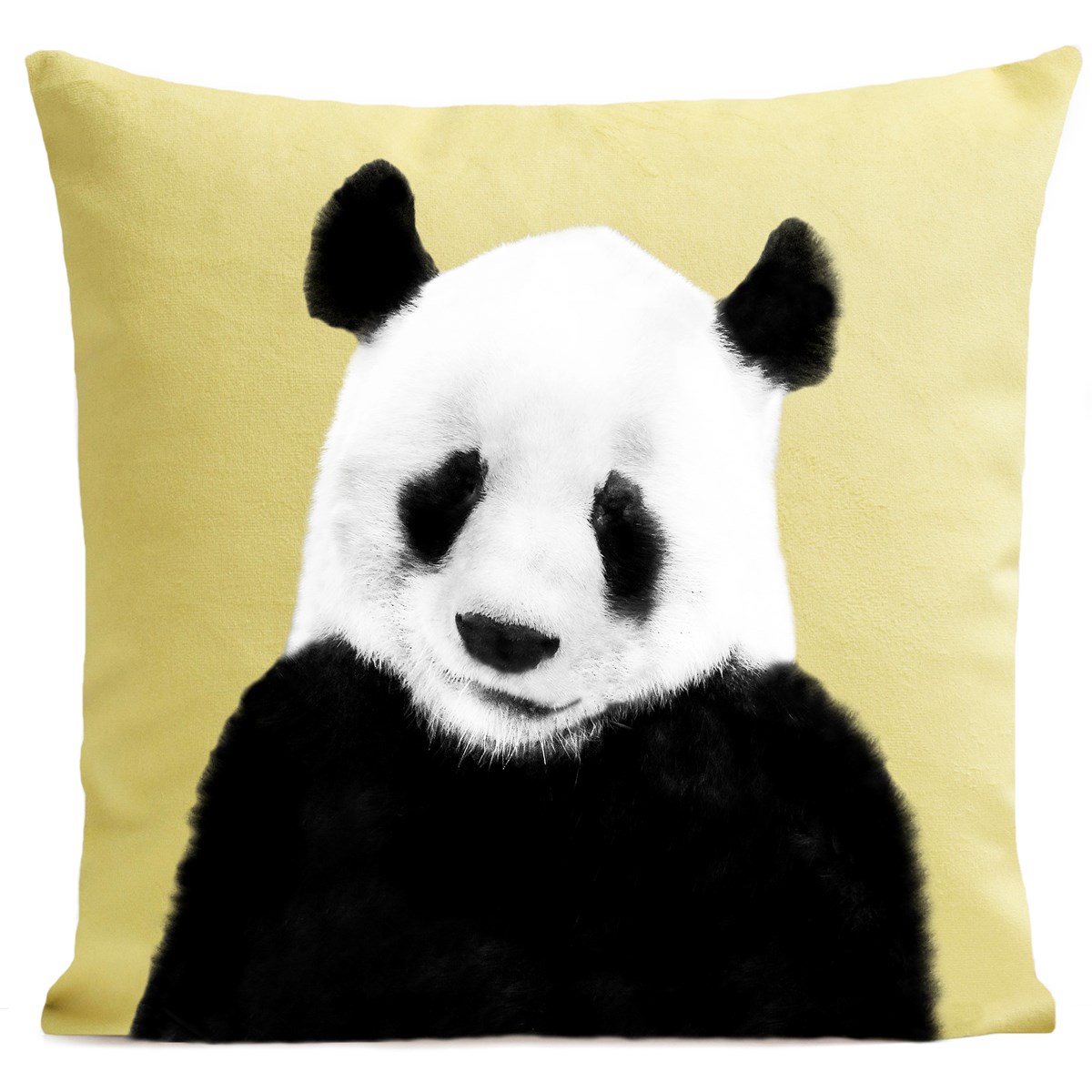 Coussin velours carré imprimé animaux jaune pastel 60x60 Coussin velours carré imprimé animaux jaune pastel 60x60