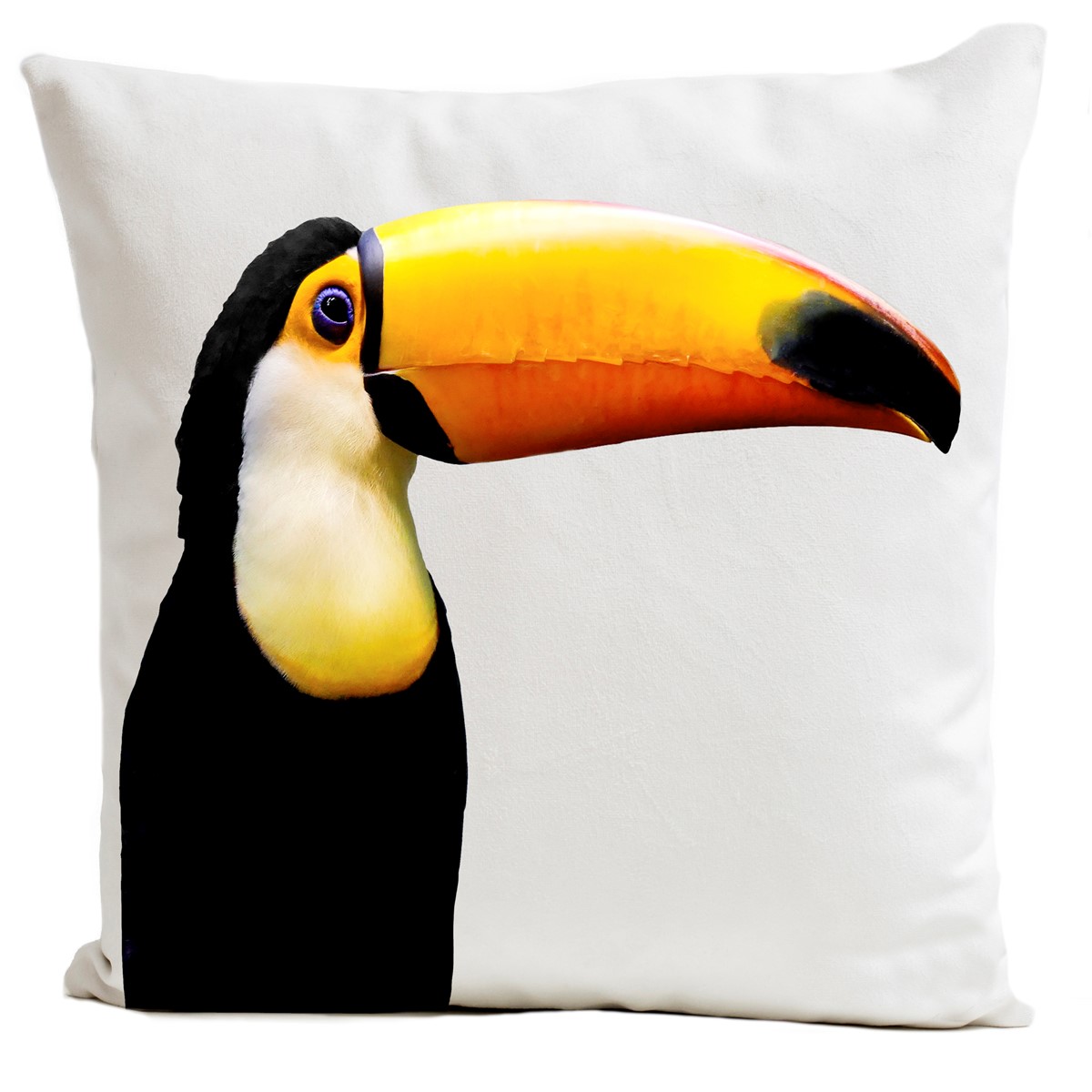 Coussin velours carré imprimé animaux blanc 40x40 (photo) Coussin velours carré imprimé animaux blanc 40x40