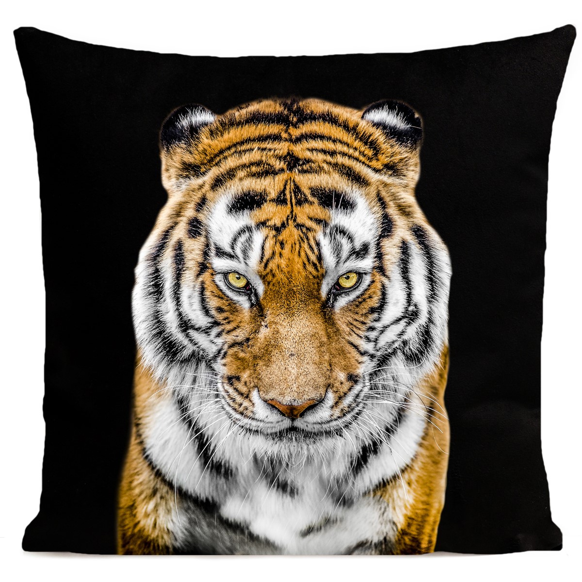 Coussin velours carré imprimé animaux noir 40x40 Coussin velours carré imprimé animaux noir 40x40